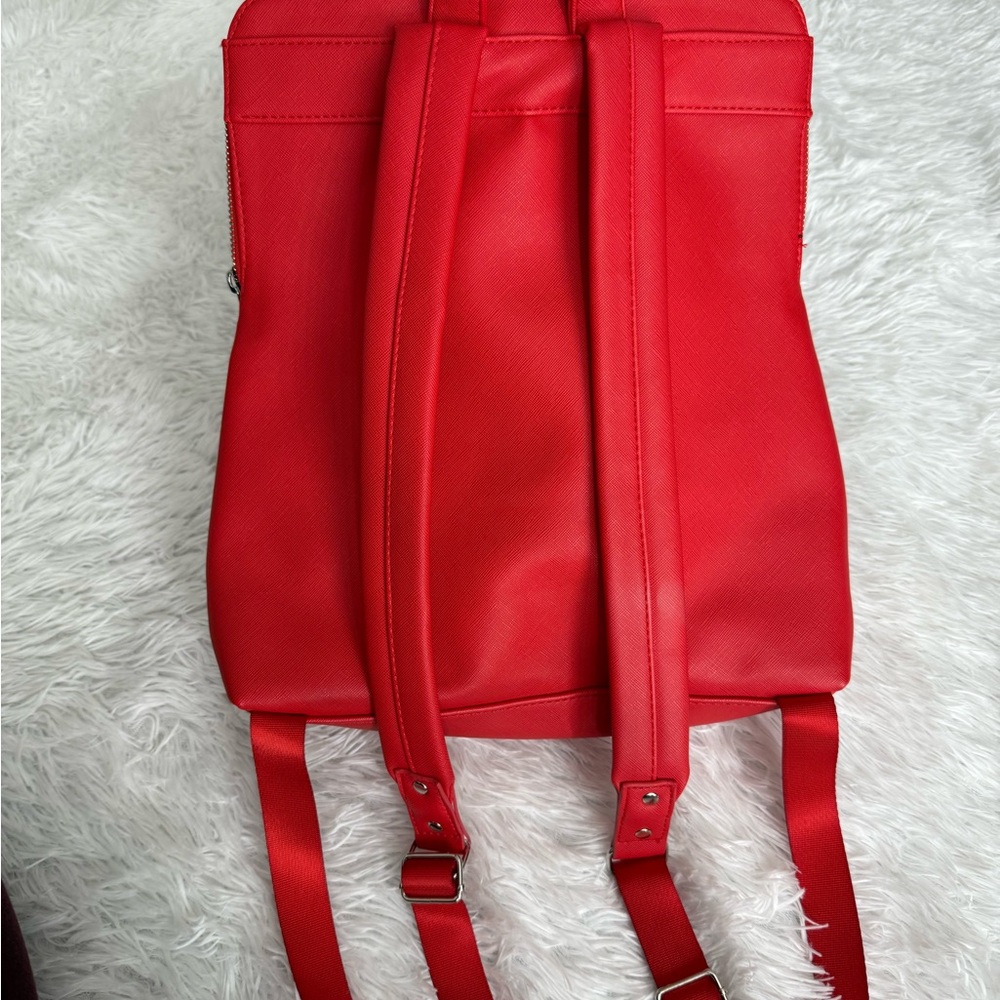 Disney Red Backpack With Mickey Mouse Patch - image 3